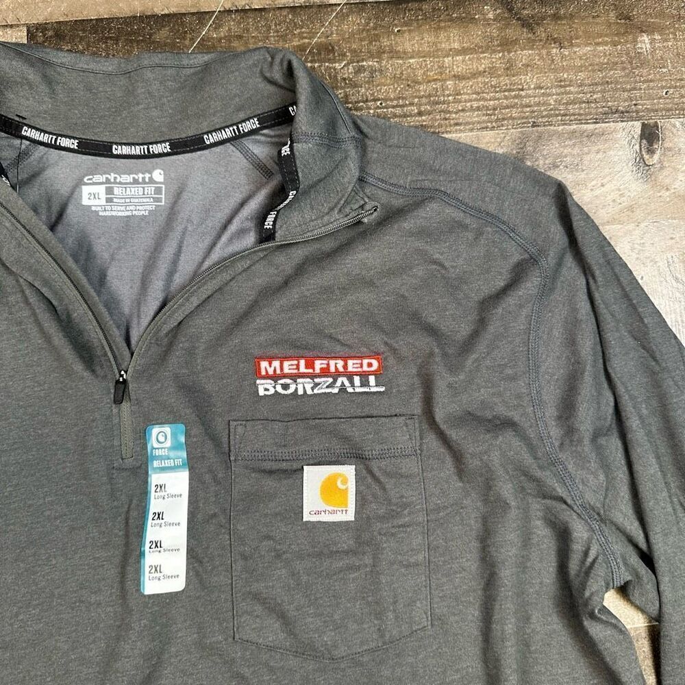Carhartt Force Men’s Size 2XL Pullover Sweater Grey 1/4 Zip Relaxed Fit NWT - Picture 5 of 6